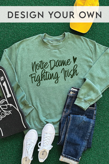 Custom Full Heart Crewneck - Heather Green